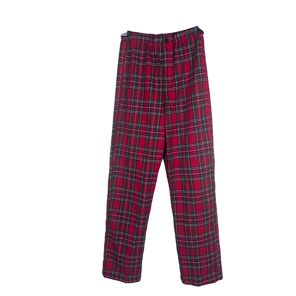 John Galt Red Plaid Tartan Straight Leg‎ High Rise Pants Elastic Waist Womens Sm